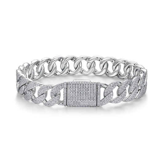 Pulsera de Plata S925 con Moissanita Premium - Joyería Lujo Ligero Plateada en Platino