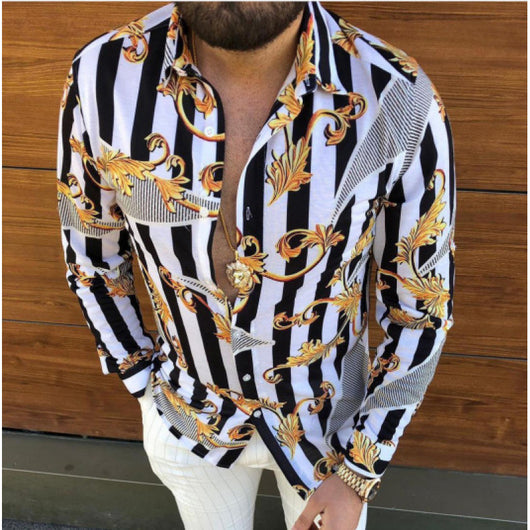 Camisa Casual de Manga Larga con Estampado para Hombre - Image 15
