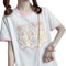 Camiseta Suelta de Algodón Puro para Mujer - Diseño Estampado Dulce y Cómodo
