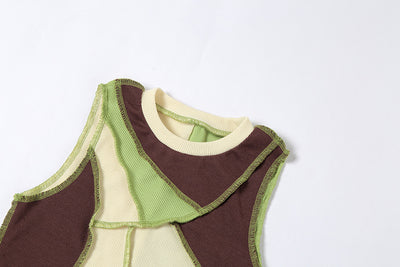Playera Coctel sin Mangas Cuello Redondo Bicolor Ajustada - Image 16
