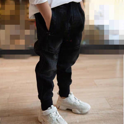 Pantalones Jeans Negros para Niños - Primavera y Otoño - Image 4