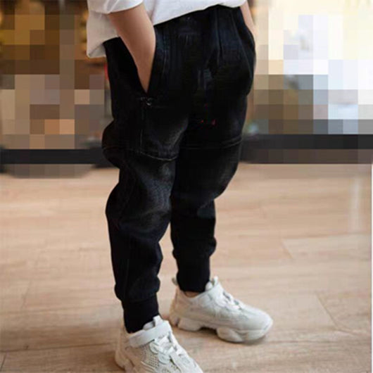 Pantalones Jeans Negros para Niños - Primavera y Otoño - Image 4