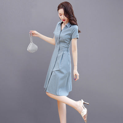 Vestido Camisero Slim Fit Elegante de Corte Occidental - Image 9