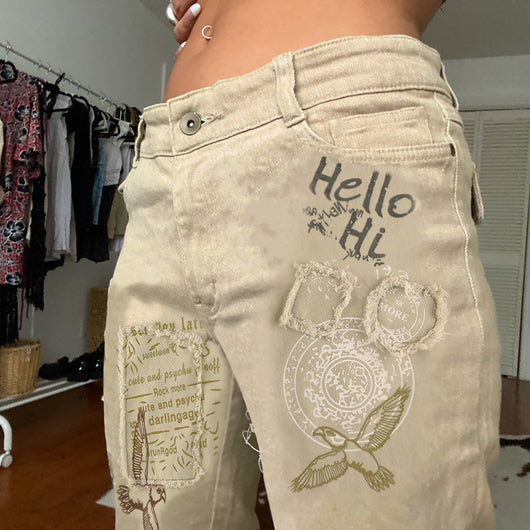 Pantalones Vaqueros Estampados Ajuste Americano para Mujer - Image 26