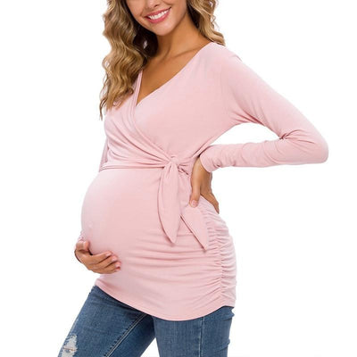 Blusas Premamá de Manga Larga y Cuello en V - Image 11