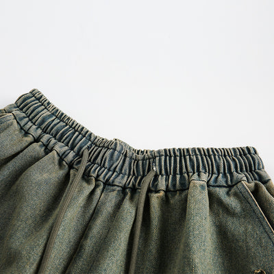 Shorts de Mezclilla con Detalle de Moño para Hombre - Estilo Urbano Americano Verano - Image 2