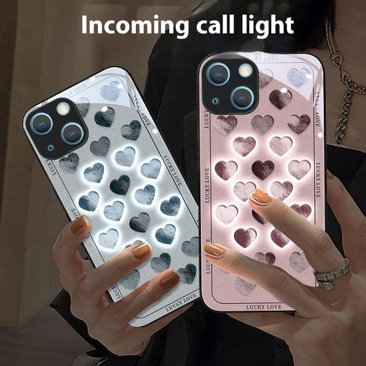 Funda de Celular con Diseño de Corazón Luminoso para Parejas