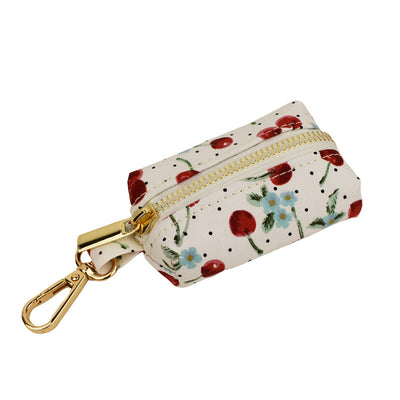 Collar para Mascotas con Estampado de Cerezas, Correa de Tracción y Hebilla Dorada Desprendible - Image 4