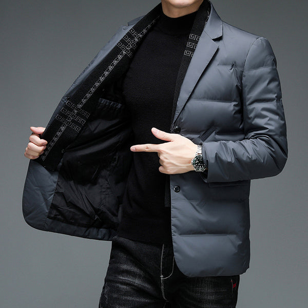 Chaqueta Acolchada de Invierno para Hombre con Cuello Desmontable