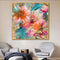 Cuadro Abstracto Peonía Moderno - Lienzo Óleo Decorativo para Sala y Dormitorio