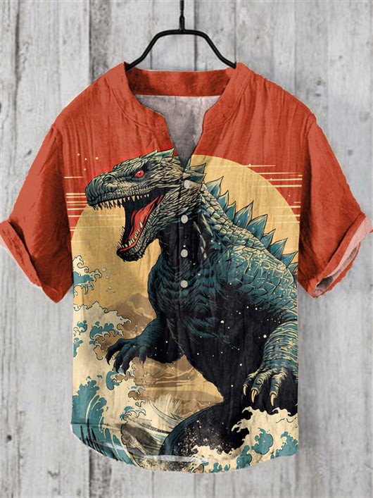 Camisa Hawaiana Navideña Casual con Estampado Santa para Hombre - Image 12