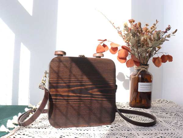 Bolsa de Viaje Retro Gato Literario en Madera