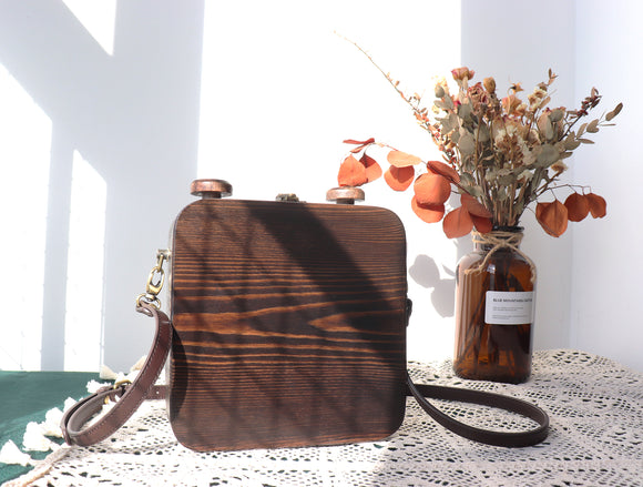 Bolsa de Viaje Retro Gato Literario en Madera