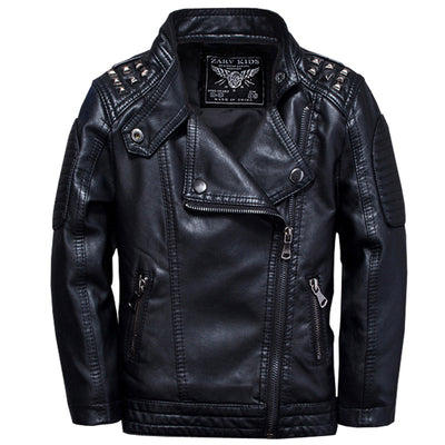 Chaqueta de Cuero Casual para Niños - Diseño Liso Moderno - Image 17