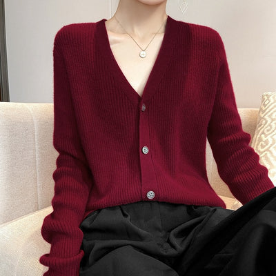 Cardigan Tejido Grueso Cuello V para Mujer - Image 17