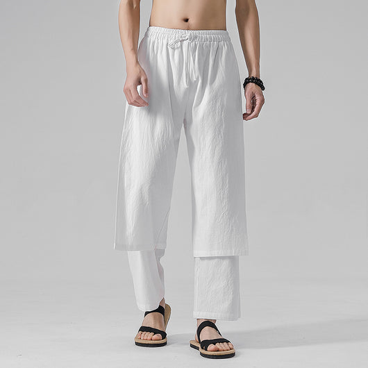 Pantalones Casuales de Algodón y Lino para Verano - Image 4