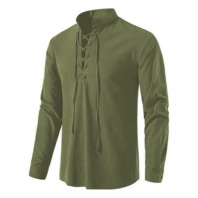 Camisa Cuello Mao Manga Larga Algodón y Lino - Image 20
