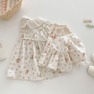 Vestido Princesa Floral Estilo Coreano con Conejo para Bebé - Image 17