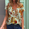 Playera Cuello V Estampado Retro 3D para Mujer