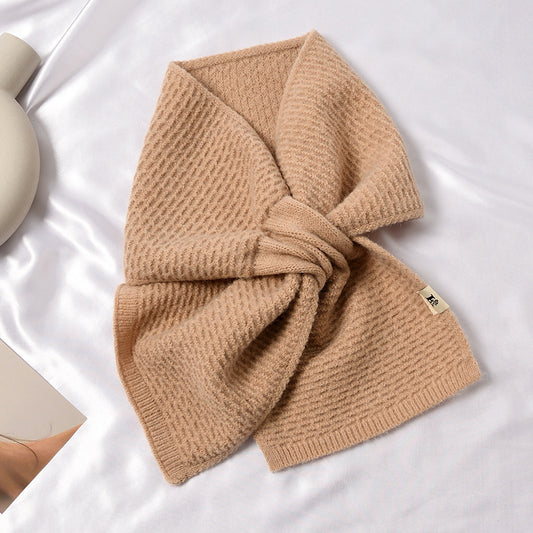 Bufanda Tejida Cruzada Otoño Invierno Estilo Coreano Versátil