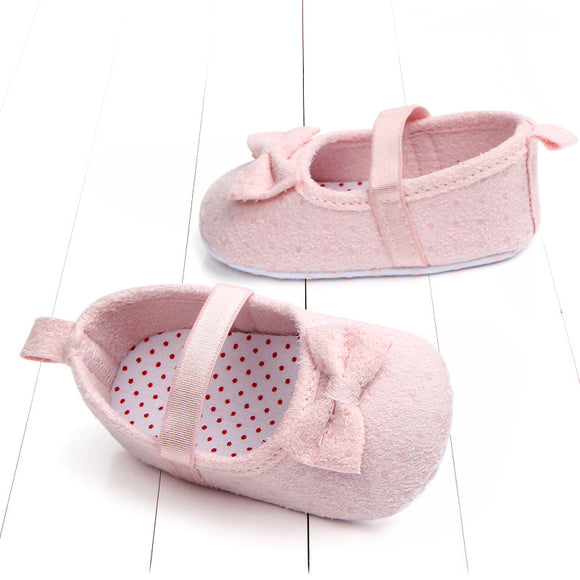 Zapatos Antideslizantes para Bebé Niña con Moño - 0 a 12 Meses