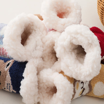 Calcetines Navideños Cordero Terciopelo Coral para Niños - Image 19