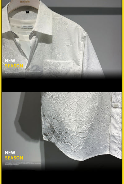 Camisa Suelta Manga Corta Estilo Coreano Japonés para Hombre - Image 15