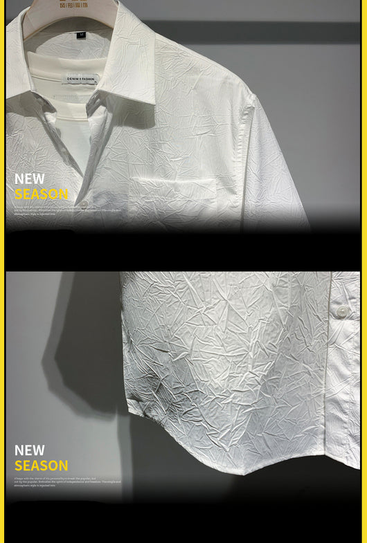 Camisa Suelta Manga Corta Estilo Coreano Japonés para Hombre - Image 15