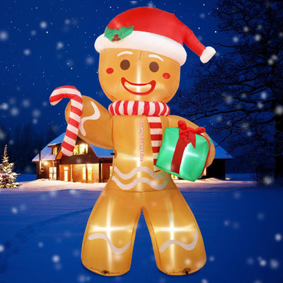 Muñeco Inflable Navideño de Jengibre con Luz LED para Exterior - Image 5