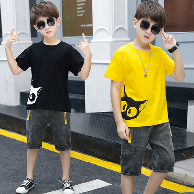 Conjunto de Shorts y Playera para Niño con Diseño de Gato - Verano - Image 7