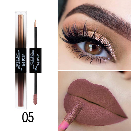 Sombra de Ojos y Brillo Labial Doble Punta en Tonos Neutros - Image 16