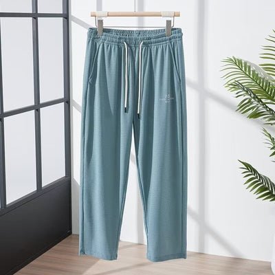 Pantalones Casuales Hombre Transpirables Seda de Hielo Cintura Elástica - Image 4