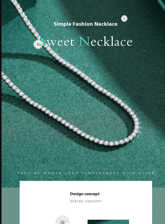 Collar de Plata 925 con Diamantes Incrustados - Lujo Ligero para Influencers - Image 3