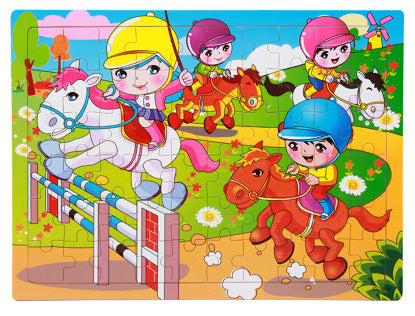 Set de 80 Juguetes Educativos de Madera con Puzzles de Animales - Image 10