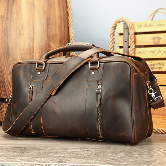 Bolsa de Viaje Retro en Cuero Genuino para Hombre - Image 2