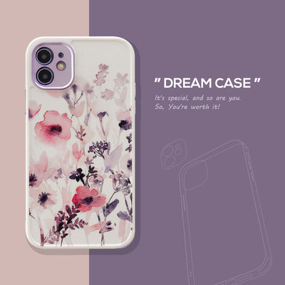 Funda Protectora para Apple con Diseño Flores Azules y Lente Blindado - Image 2