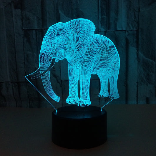 Lámpara 3D Elefante LED Táctil con Luz de Ambiente Multicolor - Image 8