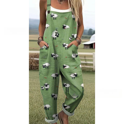 Pantalón Casual de Tiro Alto con Tirantes y Estampado Digital - Image 15