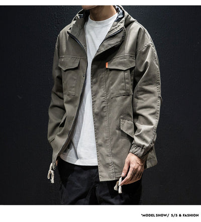 Chamarra Hoodie Oversize para Hombre Talla Grande con Cordones - Image 12