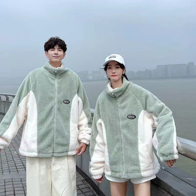 Abrigo de Polar Berber con Costuras Verde Menta para Hombre y Mujer - Image 13