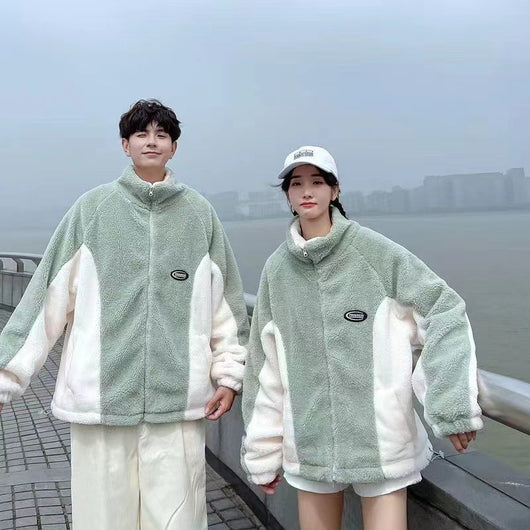 Abrigo de Polar Berber con Costuras Verde Menta para Hombre y Mujer - Image 13