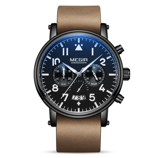 Reloj de Cuarzo Multifuncional de Cuero para Hombre - Image 2