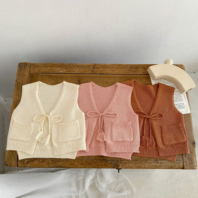 Chaleco Cardigan Tejido para Niños con Borlas - Image 3