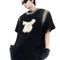 Camiseta Tie-Dye Solta Manga Curta com Estampa Degradê Artística