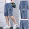 Pantalones Cortos de Mezclilla Funcional con Múltiples Bolsillos para Hombre