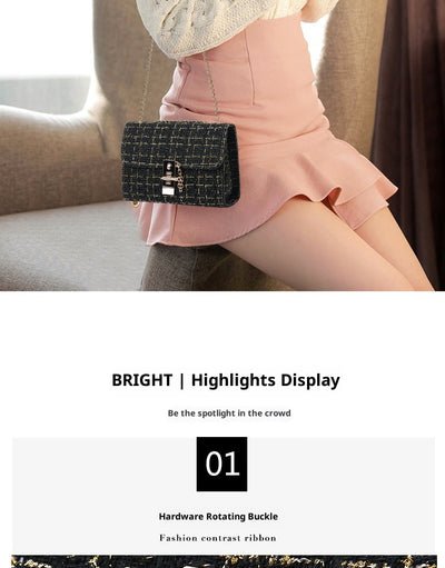 Bolsa de Hombro de Lana con Cierre Retorcido - Bolso Versátil para Mujer con Contraste en Seda Dorada - Image 18