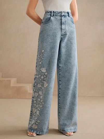 Pantalones Vaqueros Stretch Bordados para Talla Grande - Image 7