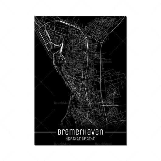Cuadro Decorativo Mapa Líneas Negras - Lienzo Moderno para Pared - Image 4