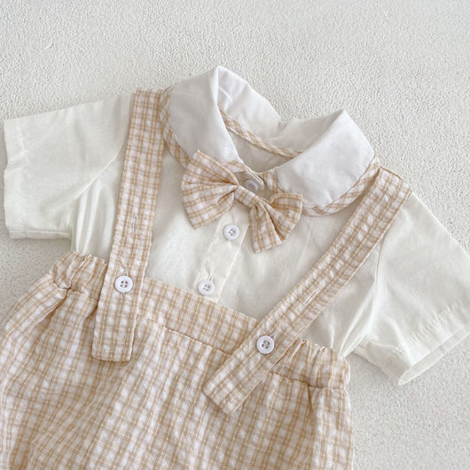 Blusa Cuello Babydoll con Efecto Dos Piezas a Cuadros - Image 18