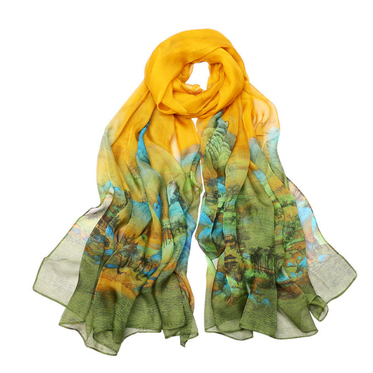 Pañuelo de Tul Qianli Jiangshan Tu para Mujer - Image 24